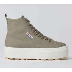 Superga 2708 Tank Platform High Top Sneakers 9.5 Gray NWOT Womens